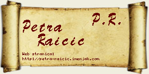 Petra Raičić vizit kartica